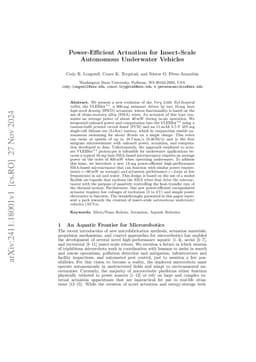 Power-Efficient Actuation for Insect-Scale Autonomous Underwater Vehicles