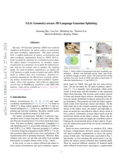 GLS: Geometry-aware 3D Language Gaussian Splatting