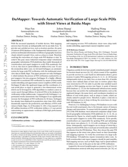 DuMapper: Towards Automatic Verification of Large-Scale POIs with Street
  Views at Baidu Maps