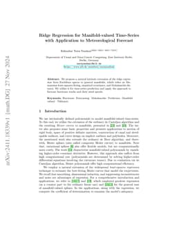 Ridge Regression for Manifold-valued Time-Series with Application to Meteorological Forecast