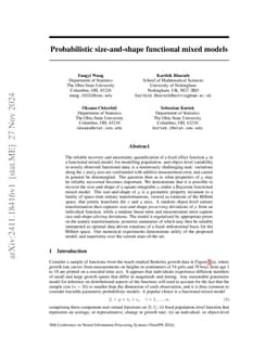 Probabilistic size-and-shape functional mixed models