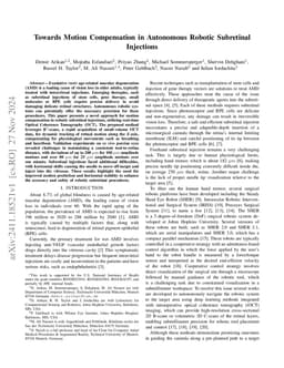 Towards Motion Compensation in Autonomous Robotic Subretinal Injections