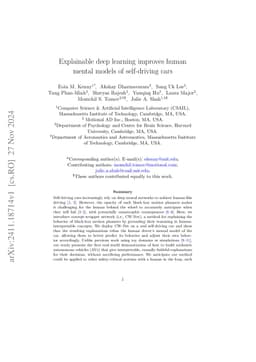 Explainable deep learning improves human mental models of self-driving
  cars