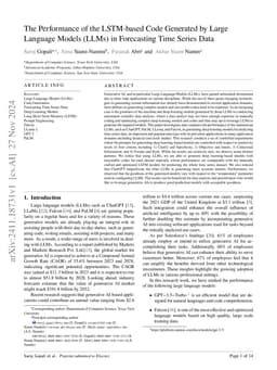 The Performance of the LSTM-based Code Generated by Large Language
  Models (LLMs) in Forecasting Time Series Data