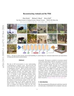 Reconstructing Animals and the Wild