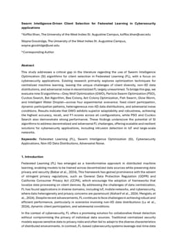 Swarm Intelligence-Driven Client Selection for Federated Learning in
  Cybersecurity applications