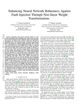 Enhancing Neural Network Robustness Against Fault Injection Through
  Non-linear Weight Transformations