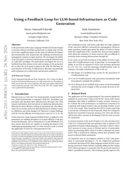 Using a Feedback Loop for LLM-based Infrastructure as Code Generation