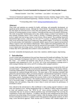 Tracking Progress Towards Sustainable Development Goal 6 Using Satellite Imagery