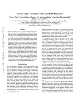 Detailed Object Description with Controllable Dimensions