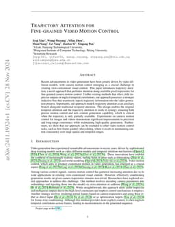 Trajectory Attention for Fine-grained Video Motion Control