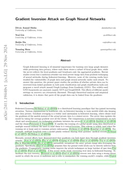 Gradient Inversion Attack on Graph Neural Networks