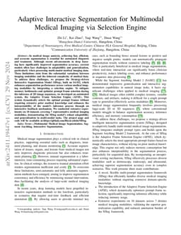 Adaptive Interactive Segmentation for Multimodal Medical Imaging via
  Selection Engine