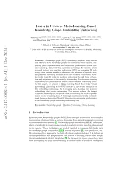 Learn to Unlearn: Meta-Learning-Based Knowledge Graph Embedding
  Unlearning
