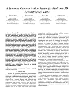 A Semantic Communication System for Real-time 3D Reconstruction Tasks