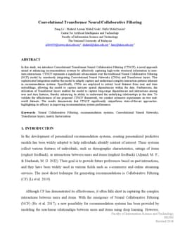Convolutional Transformer Neural Collaborative Filtering