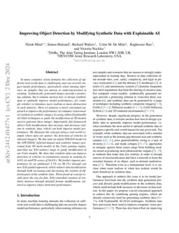Improving Object Detection by Modifying Synthetic Data with Explainable AI