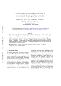 Generative modeling assisted simulation of measurement-altered quantum
  criticality