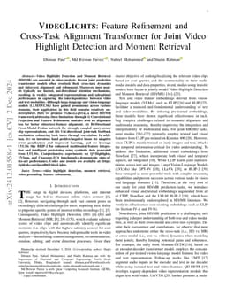 VideoLights: Feature Refinement and Cross-Task Alignment Transformer for
  Joint Video Highlight Detection and Moment Retrieval
