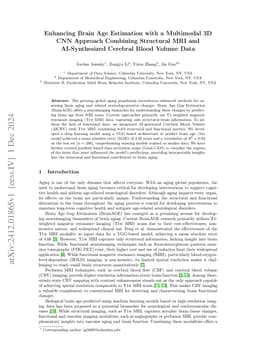 Enhancing Brain Age Estimation with a Multimodal 3D CNN Approach Combining Structural MRI and AI-Synthesized Cerebral Blood Volume Data