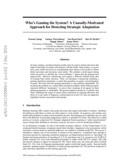 Who's Gaming the System? A Causally-Motivated Approach for Detecting
  Strategic Adaptation