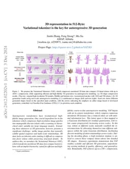 3D representation in 512-Byte:Variational tokenizer is the key for
  autoregressive 3D generation