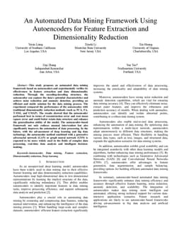 An Automated Data Mining Framework Using Autoencoders for Feature
  Extraction and Dimensionality Reduction
