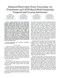 Enhanced Photovoltaic Power Forecasting: An iTransformer and LSTM-Based Model Integrating Temporal and Covariate Interactions