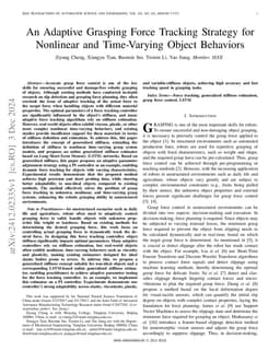 An Adaptive Grasping Force Tracking Strategy for Nonlinear and Time-Varying Object Behaviors