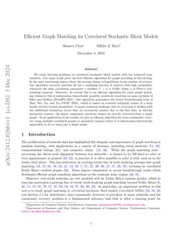 Efficient Graph Matching for Correlated Stochastic Block Models