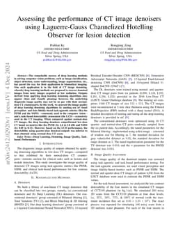 Assessing the performance of CT image denoisers using Laguerre-Gauss
  Channelized Hotelling Observer for lesion detection
