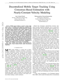 Decentralized Mobile Target Tracking Using Consensus-Based Estimation
  with Nearly-Constant-Velocity Modeling