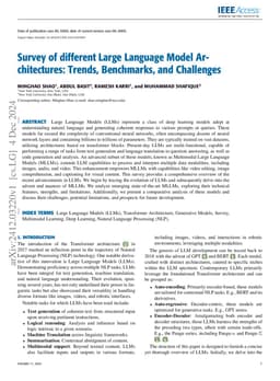 Survey of different Large Language Model Architectures: Trends,
  Benchmarks, and Challenges