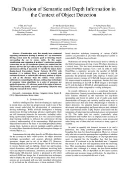 Data Fusion of Semantic and Depth Information in the Context of Object
  Detection