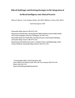 Ethical Challenges and Evolving Strategies in the Integration of
  Artificial Intelligence into Clinical Practice