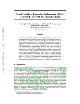 PerfCodeGen: Improving Performance of LLM Generated Code with Execution
  Feedback