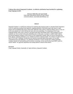 Uniform Discretized Integrated Gradients: An effective attribution based
  method for explaining large language models