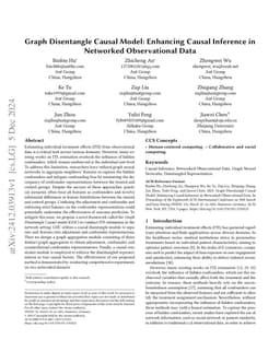 Graph Disentangle Causal Model: Enhancing Causal Inference in Networked
  Observational Data
