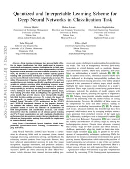 Quantized and Interpretable Learning Scheme for Deep Neural Networks in
  Classification Task