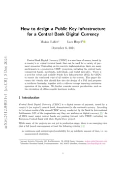 How to design a Public Key Infrastructure for a Central Bank Digital
  Currency