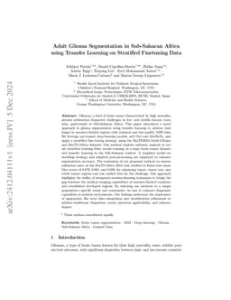 Adult Glioma Segmentation in Sub-Saharan Africa using Transfer Learning
  on Stratified Finetuning Data