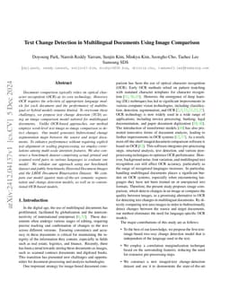 Text Change Detection in Multilingual Documents Using Image Comparison