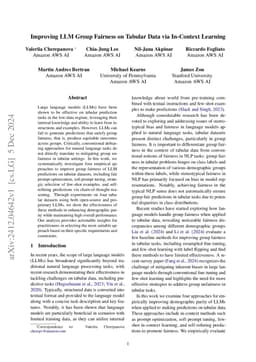 Improving LLM Group Fairness on Tabular Data via In-Context Learning