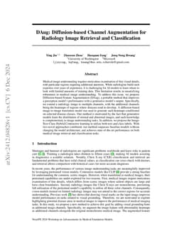 DAug: Diffusion-based Channel Augmentation for Radiology Image Retrieval
  and Classification