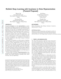 Rethink Deep Learning with Invariance in Data Representation