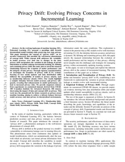 Privacy Drift: Evolving Privacy Concerns in Incremental Learning