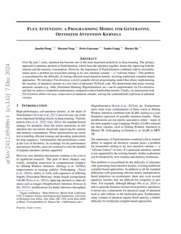 Flex Attention: A Programming Model for Generating Optimized Attention
  Kernels