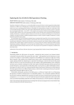 Exploring the Use of LLMs for SQL Equivalence Checking