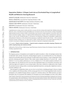 Imputation Matters: A Deeper Look into an Overlooked Step in
  Longitudinal Health and Behavior Sensing Research