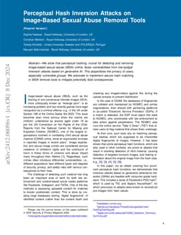 Perceptual Hash Inversion Attacks on Image-Based Sexual Abuse Removal
  Tools